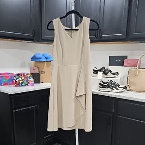 #27 Calvin Klein Asymmetrical Beige Dress